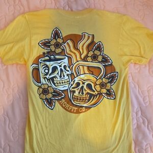 RokFit Yellow Bacon & Coffee T-shirt Unisex Small